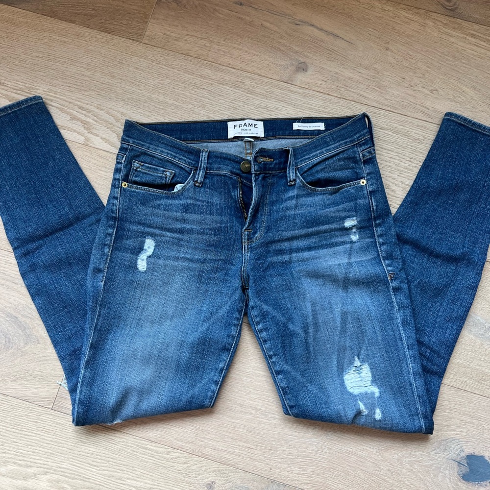Frame Denim Women's Blue Distressed Jeans size 27